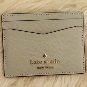 Kate Spade Staci Small Slim Card Holder Warm Cement NWOT